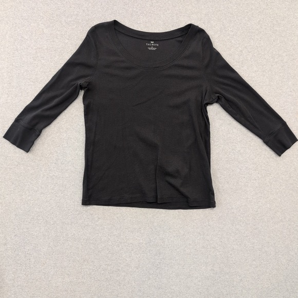 Talbots Tops - Talbots Black 3/4 Sleeve Scoop Neck Pima Cotton Top Womens XL
